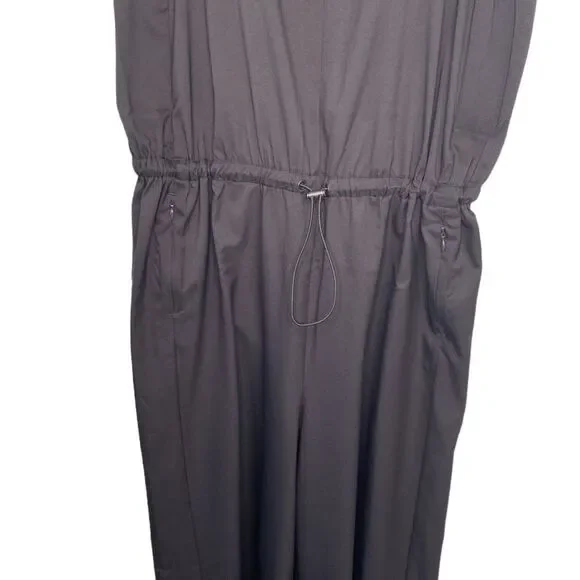 Zuda Z Eco Cropped Wide Leg Sleeveless Jumpsuit Cinched Waist Pockets UPF 50 - Picture 4 of 16